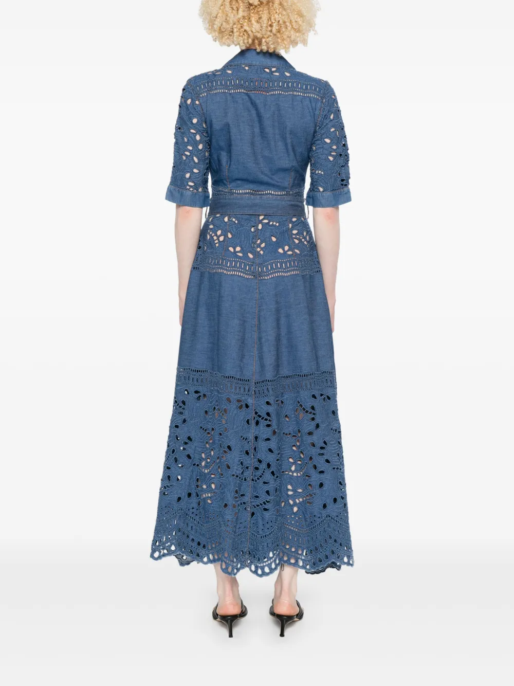 Ermanno Scervino Jurk met kant Blauw