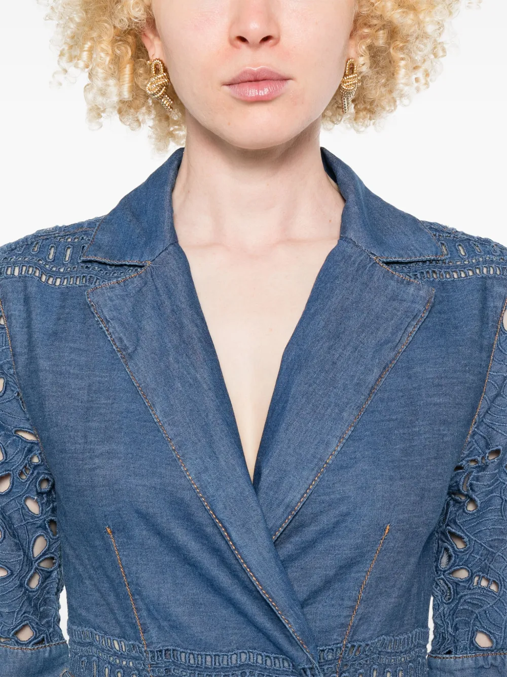 Ermanno Scervino Jurk met kant Blauw