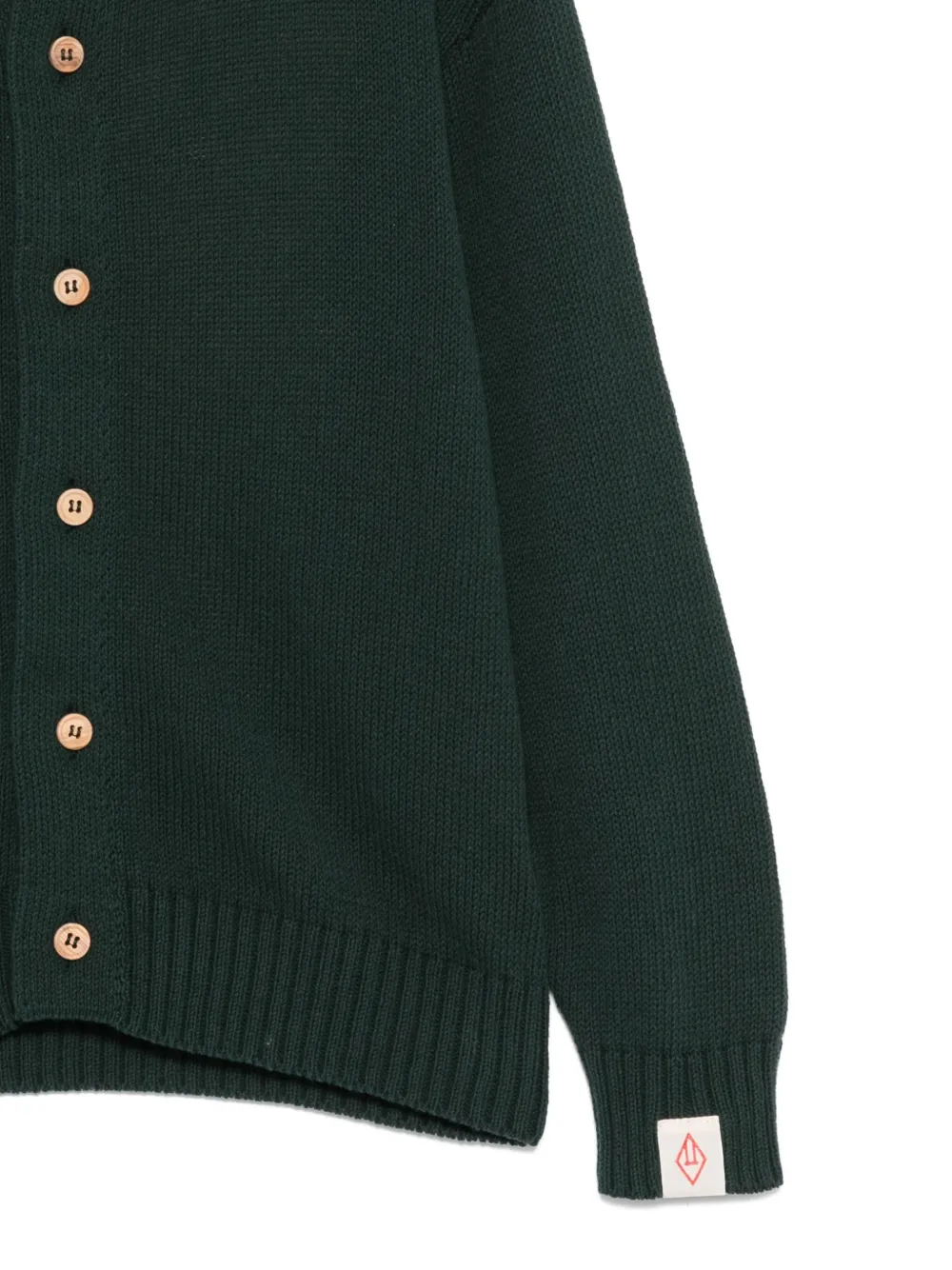 The Animals Observatory Logo-appliqué Embroidered Cardigan In Black