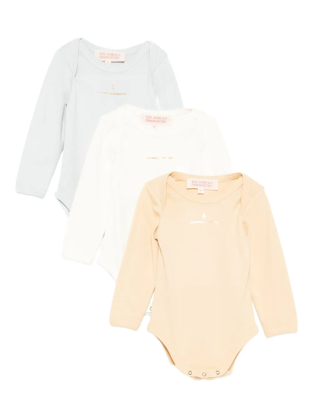 The Animals Observatory long-sleeve bodies (pack of three) | Blue | Image 1