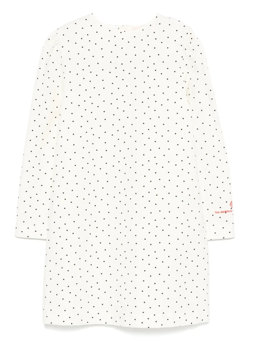 The Animals Observatory Dugong polka-dot long-sleeve midi dress | Neutrals | Image 1