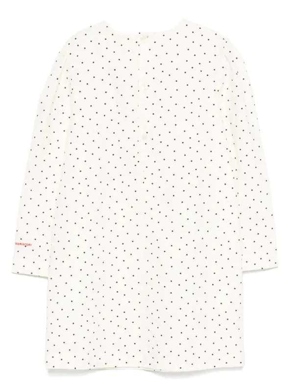 The Animals Observatory Dugong polka-dot long-sleeve Midi Dress | Neutrals  | FARFETCH