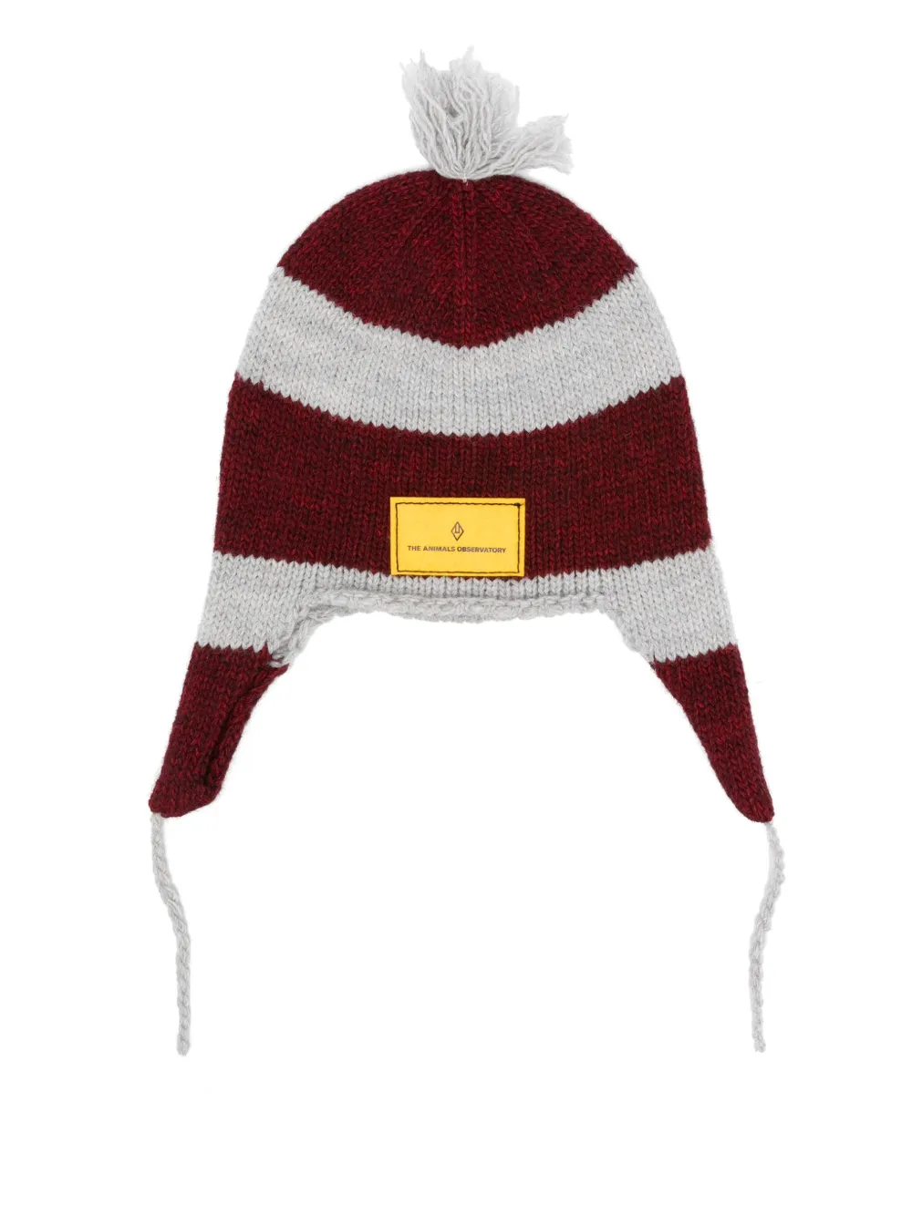 The Animals Observatory striped ear-flap beanie | Grey | Image 1
