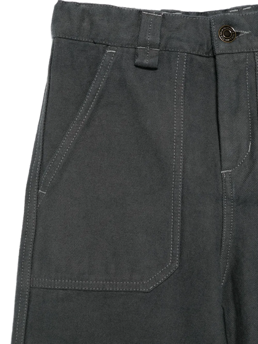 The Animals Observatory Logo-print Straight-leg Trousers In Gray