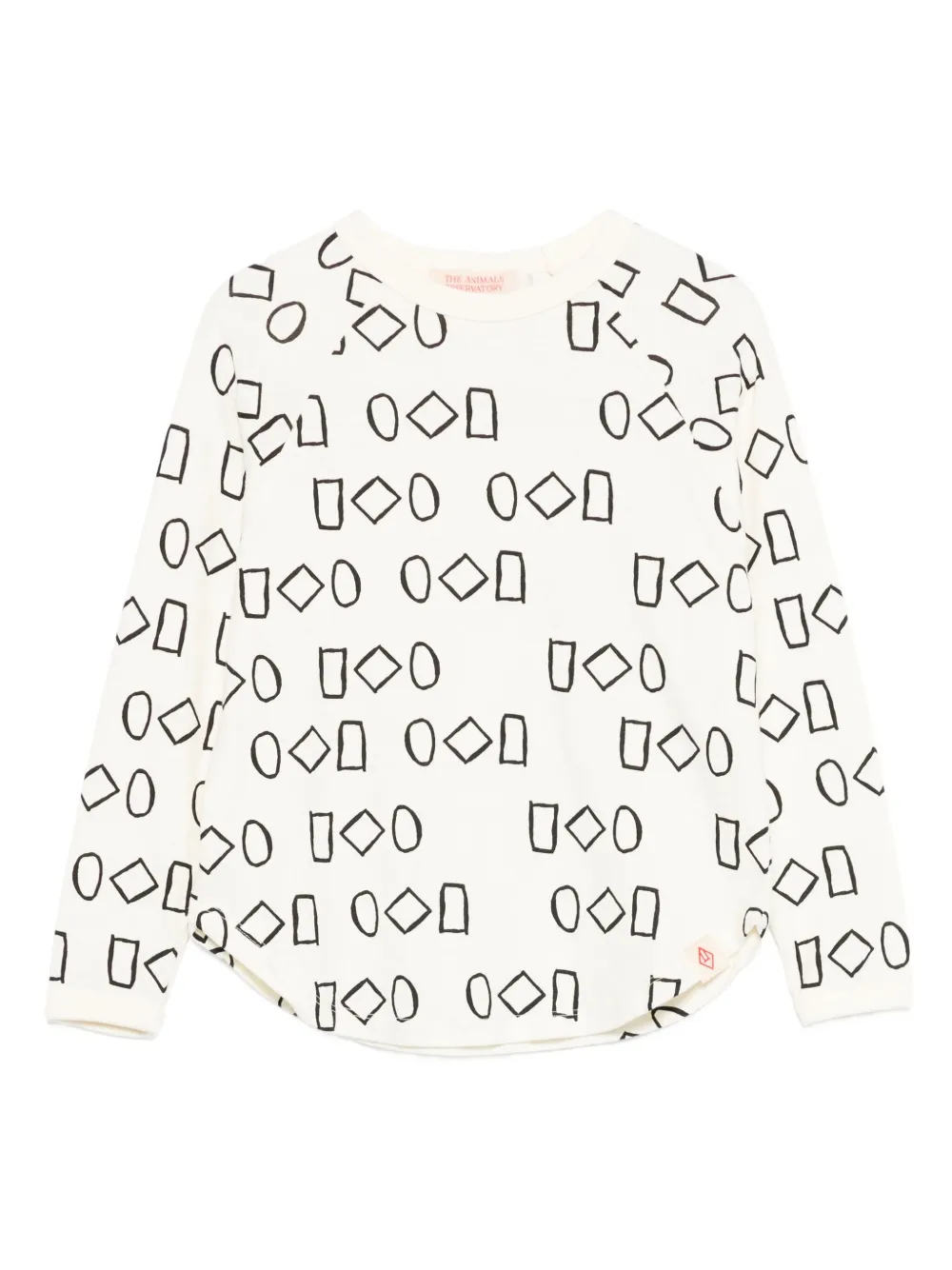 The Animals Observatory Geometric-print Long-sleeve T-shirt In Gold
