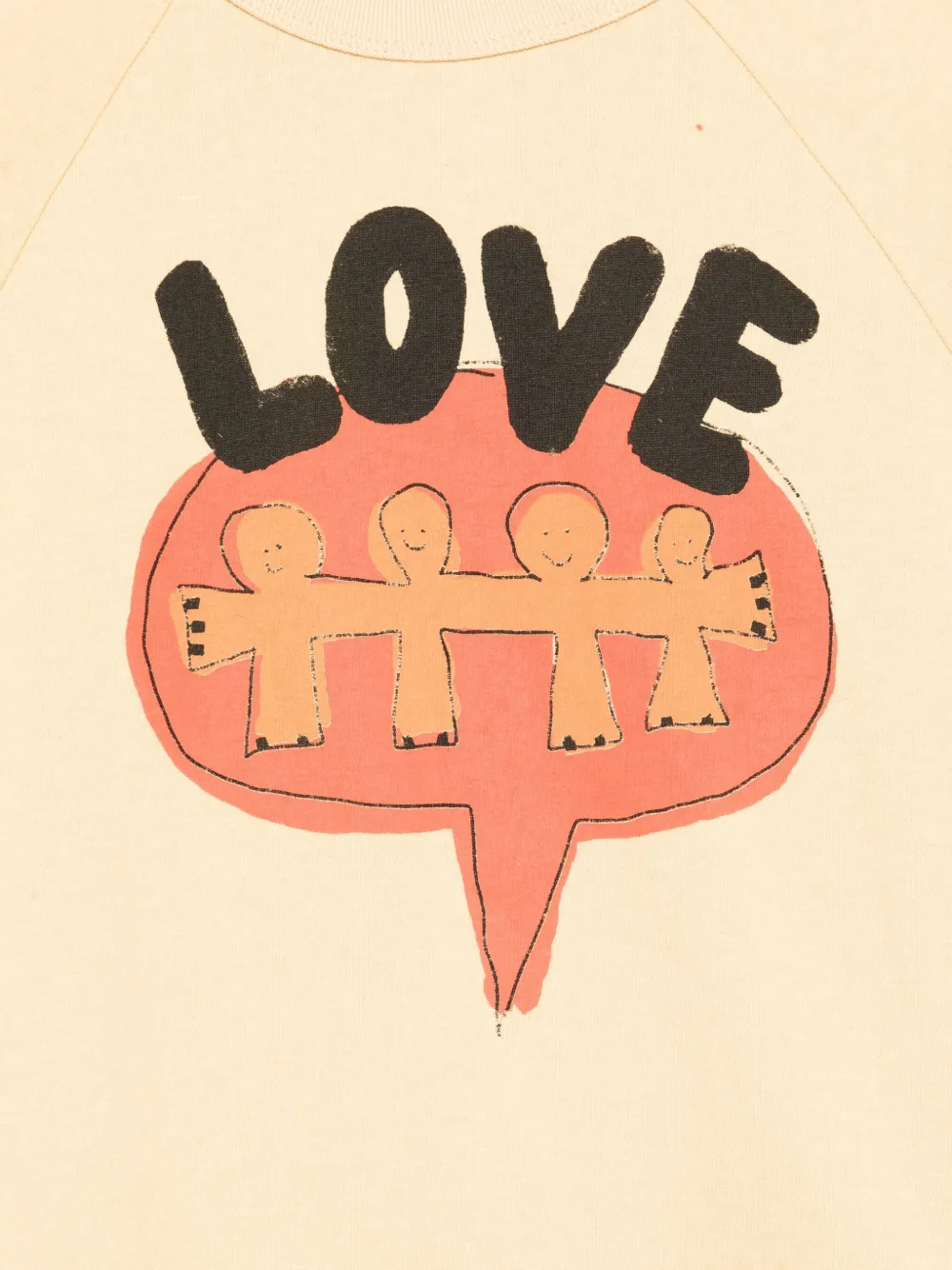 The Animals Observatory Love Speech-bubble Print Long-sleeve T-shirt In Neutral