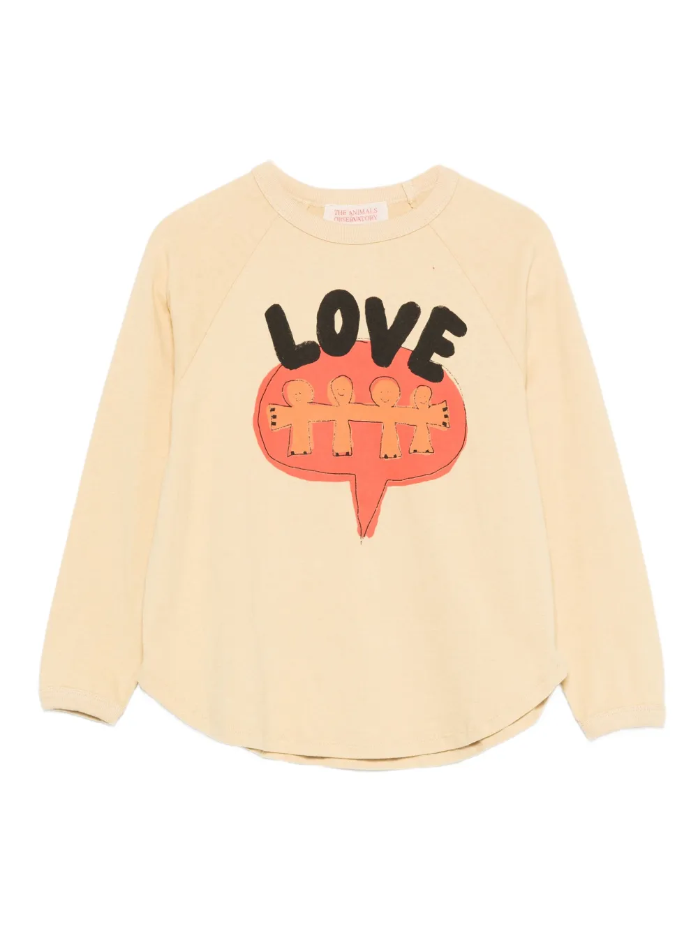 The Animals Observatory love speech-bubble print long-sleeve t-shirt | Neutrals | Image 1