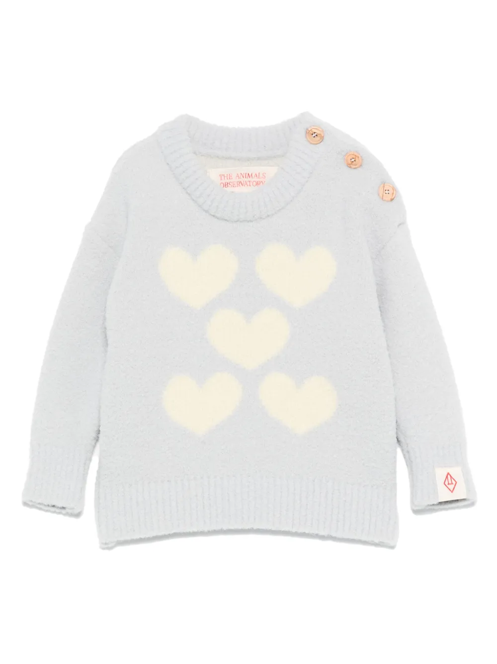 The Animals Observatory heart-motif sweater | Grey | Image 1