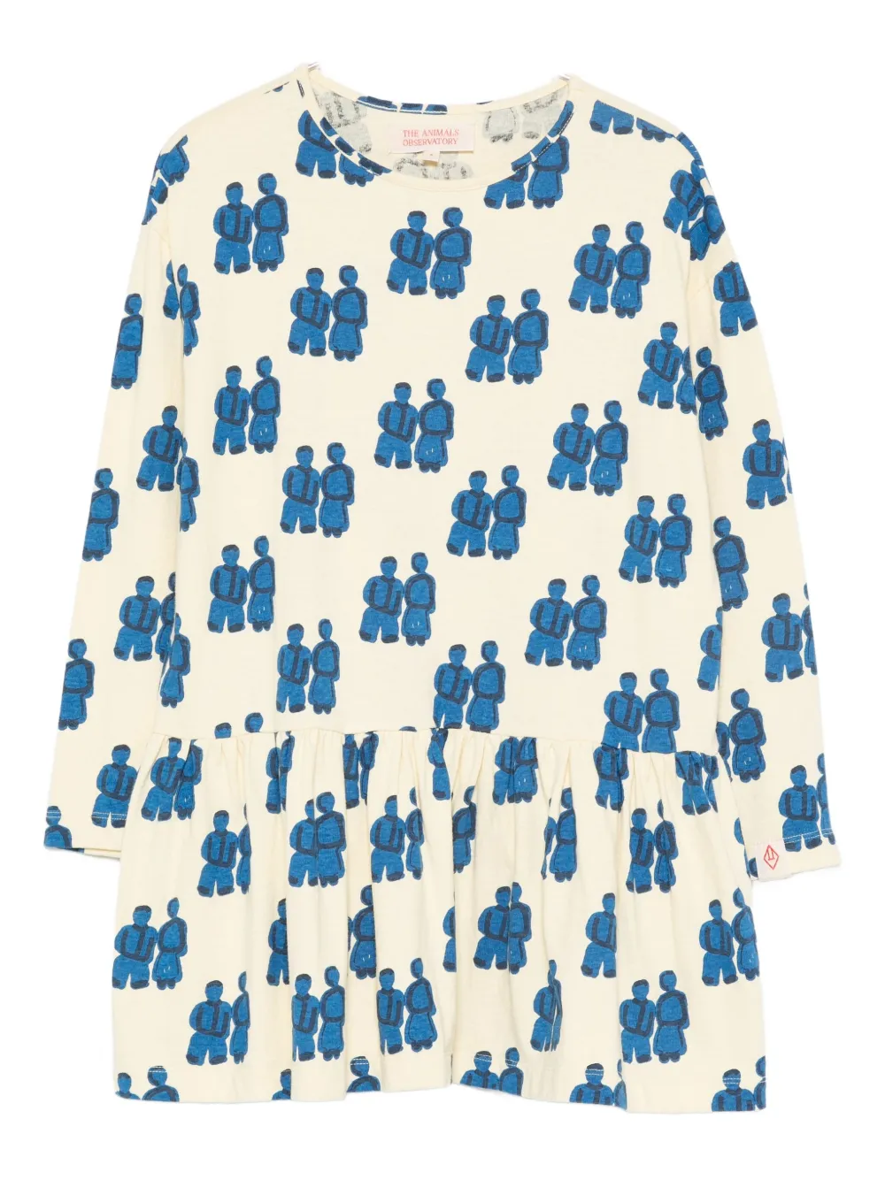 The Animals Observatory figure-print long-sleeve mini dress | Yellow | Image 1