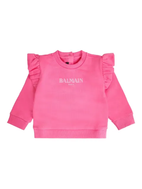 Balmain Kids سويت شيرت بأكمام كرانيش