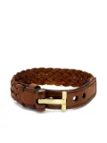 TOM FORD braided leather T-bar bracelet - Brown