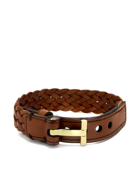 TOM FORD braided leather T-bar bracelet