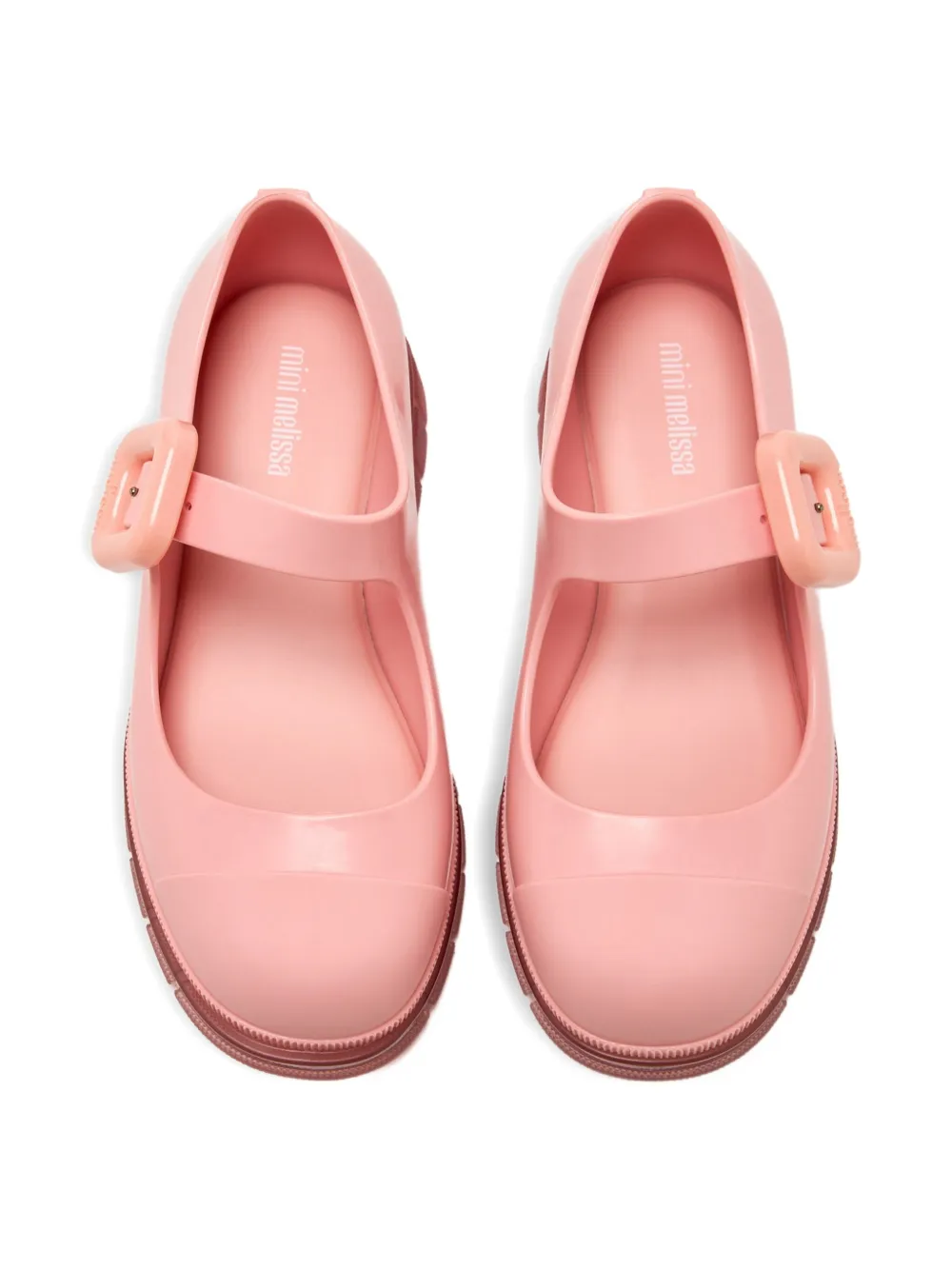 Mini Melissa Ballerina's met plateauzool en gespdetail Roze
