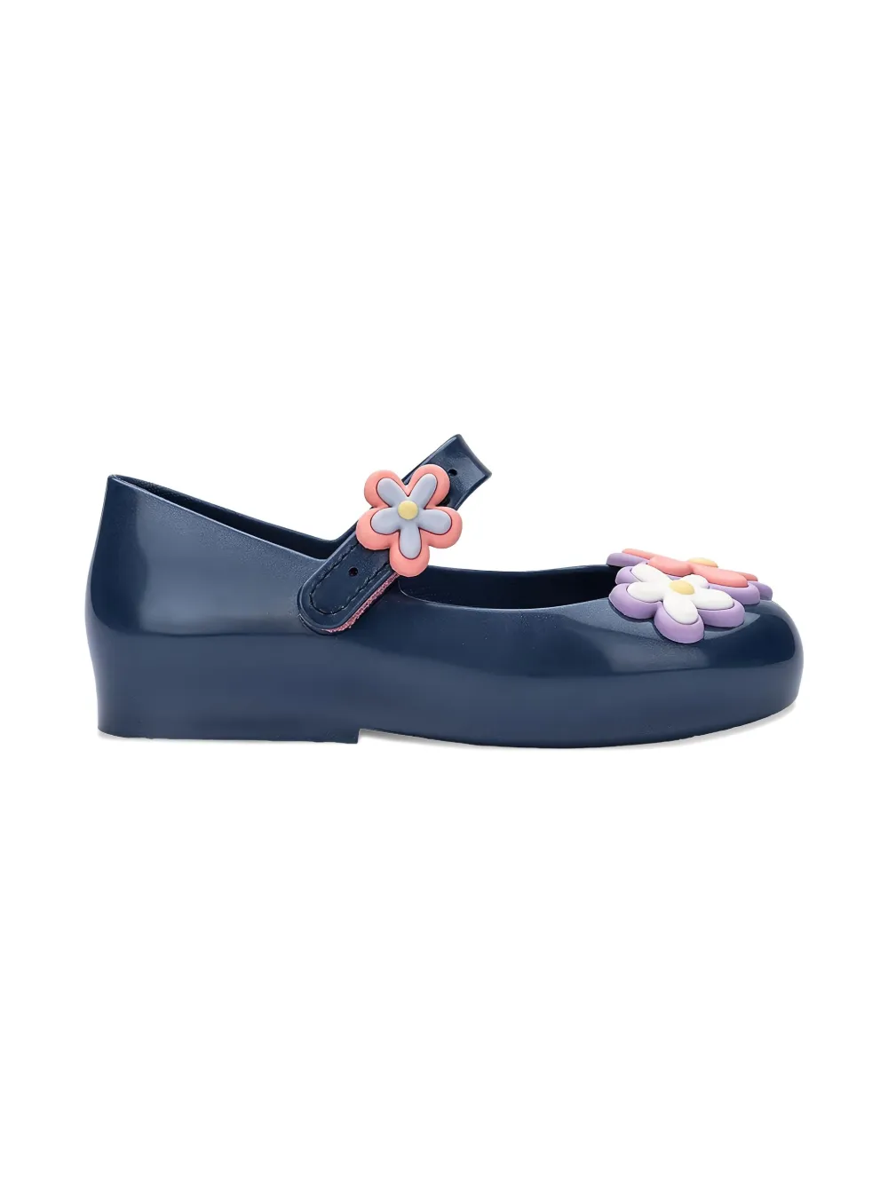 Mini Melissa flower-embellished ballerina shoes Blue