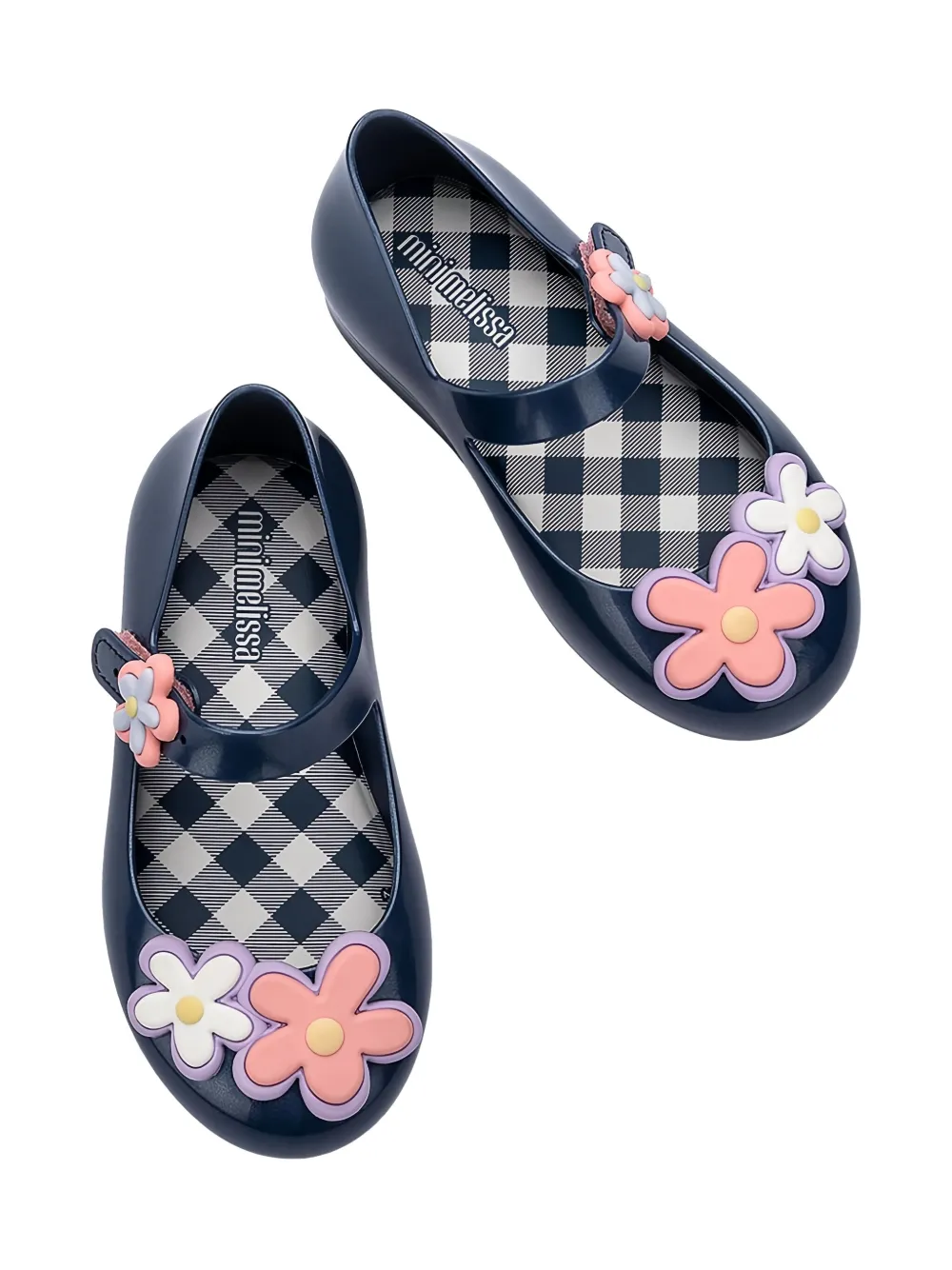 Mini Melissa flower-embellished ballerina shoes Blue