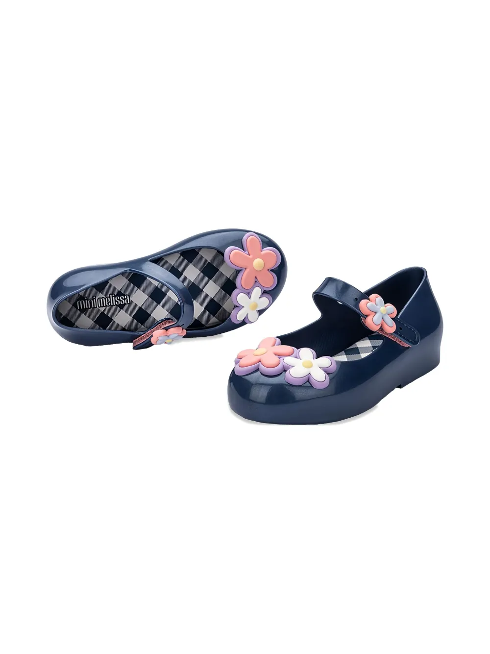 Mini Melissa flower-embellished ballerina shoes Blue
