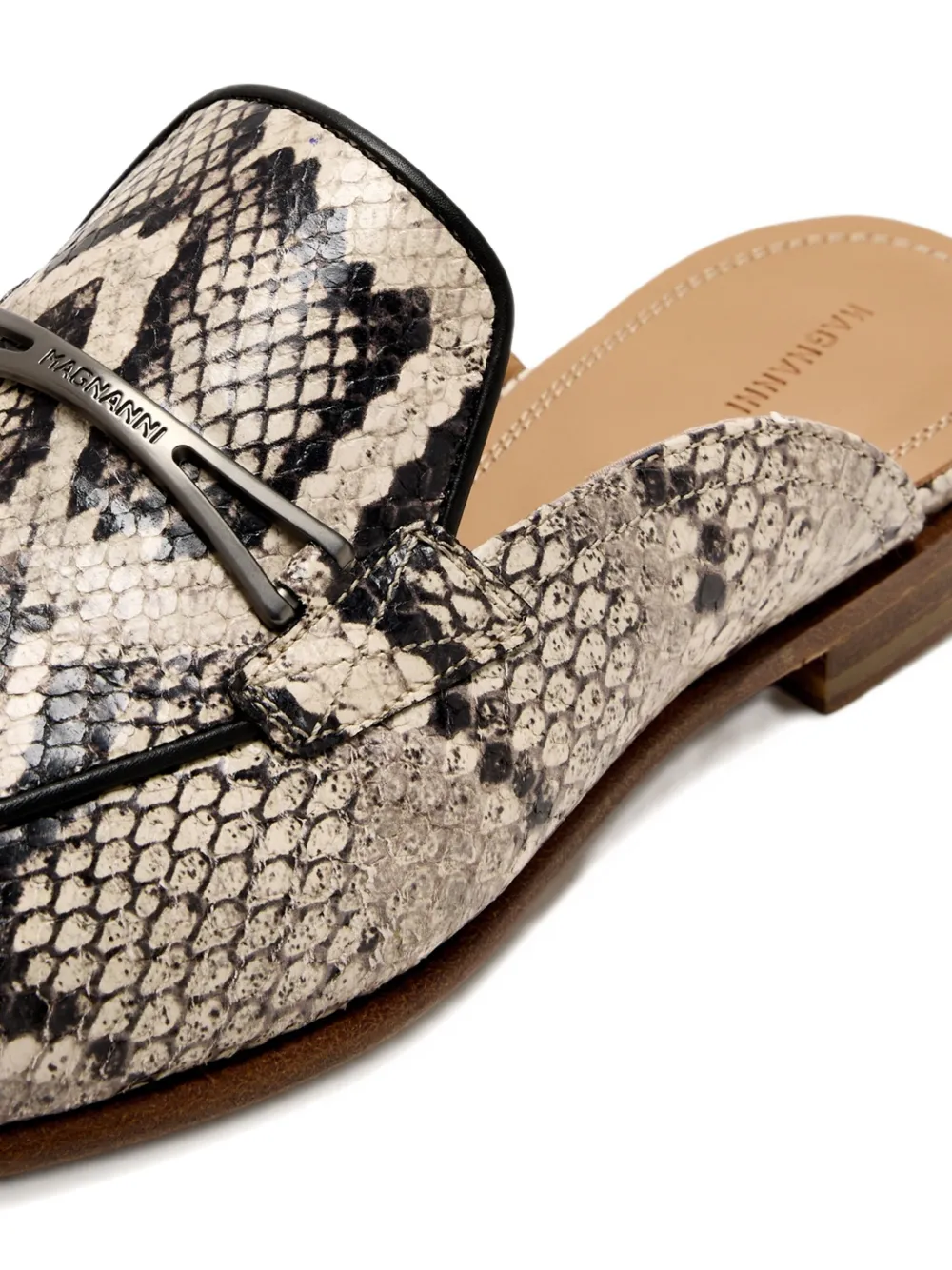 Magnanni snake-embossed slip-on mules Neutrals