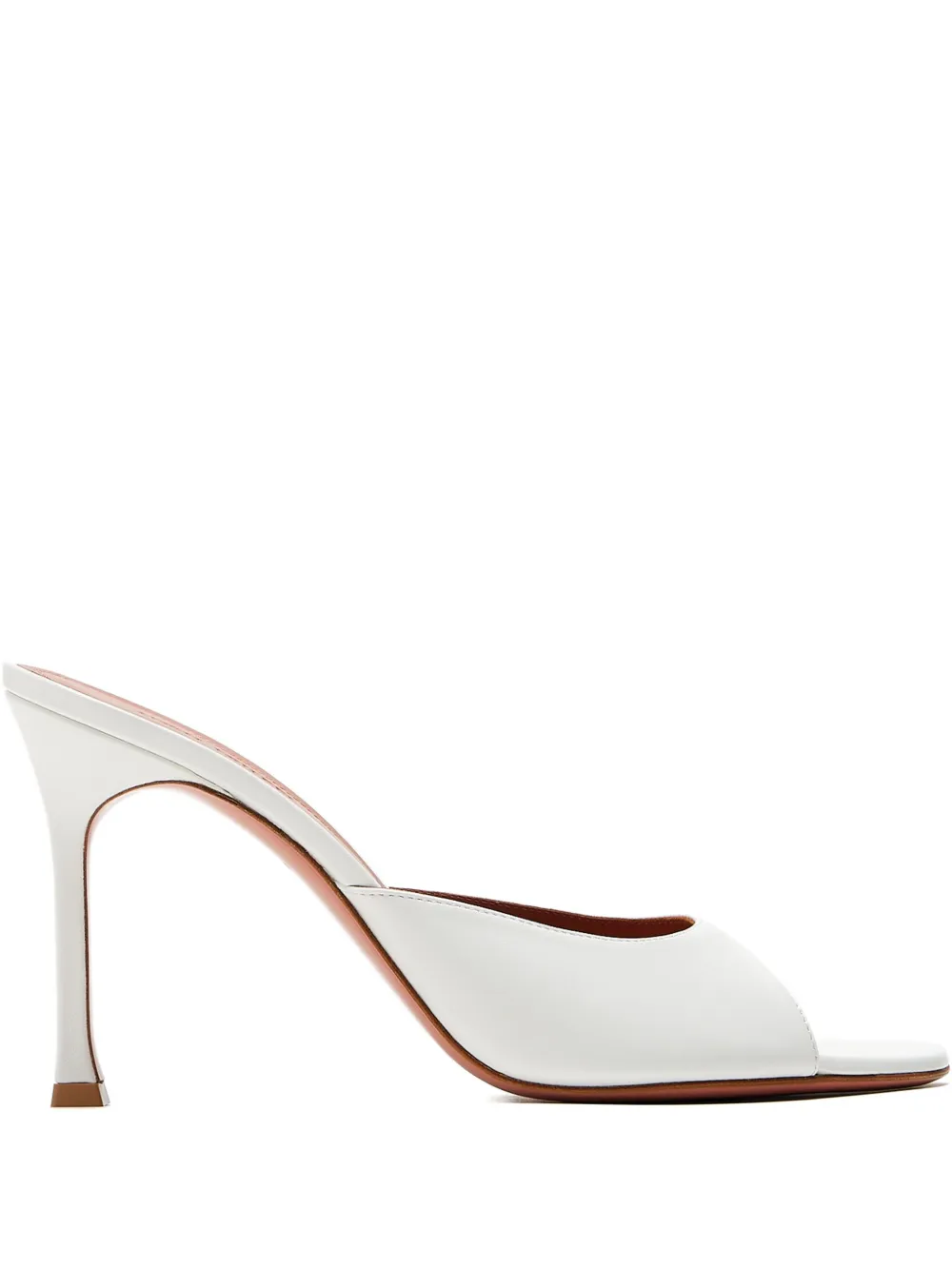 Amina Muaddi 95mm leather sandals White