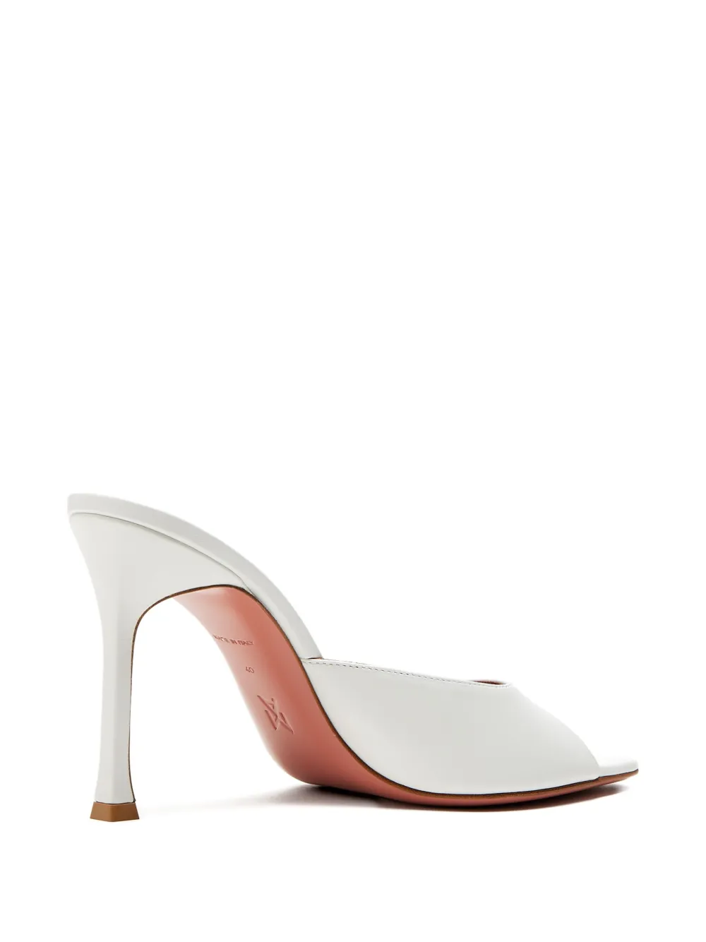 Amina Muaddi 95mm leather sandals White