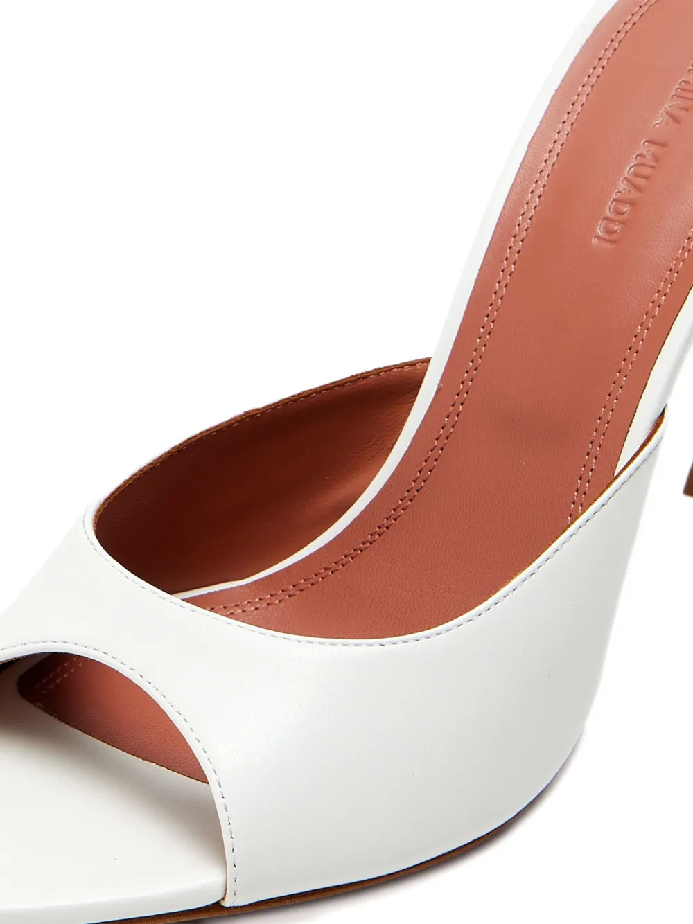 Amina Muaddi 95mm leather sandals White