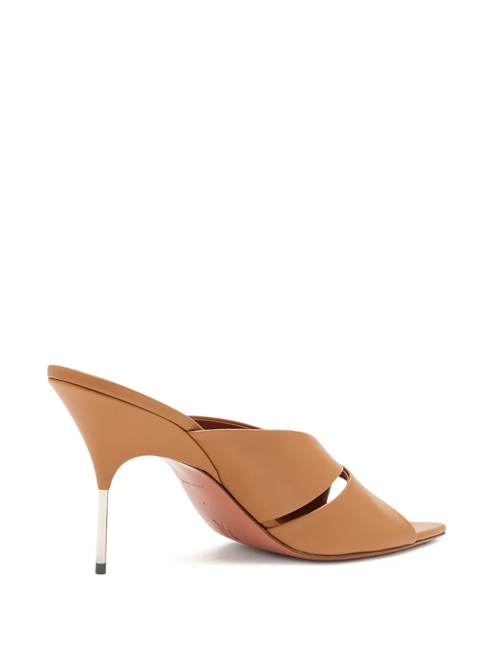 Amina Muaddi cross-strap heeled sandals Neutrals