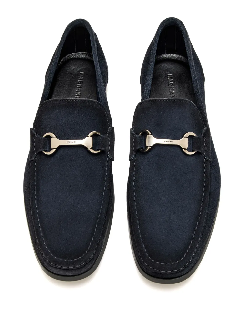 Magnanni horsebit-detail suede loafers Blue