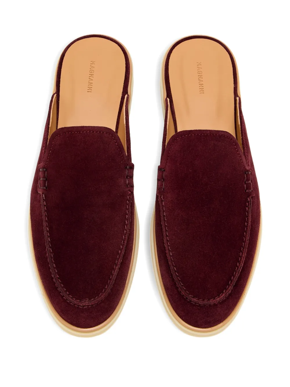 Magnanni Suede-leather Flat Mules In Red