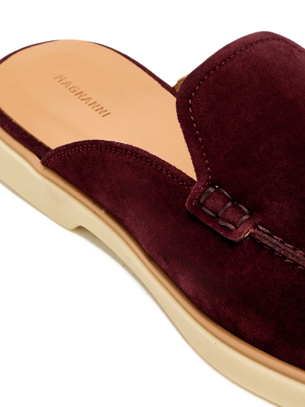 Magnanni Suede-leather Flat Mules In Red