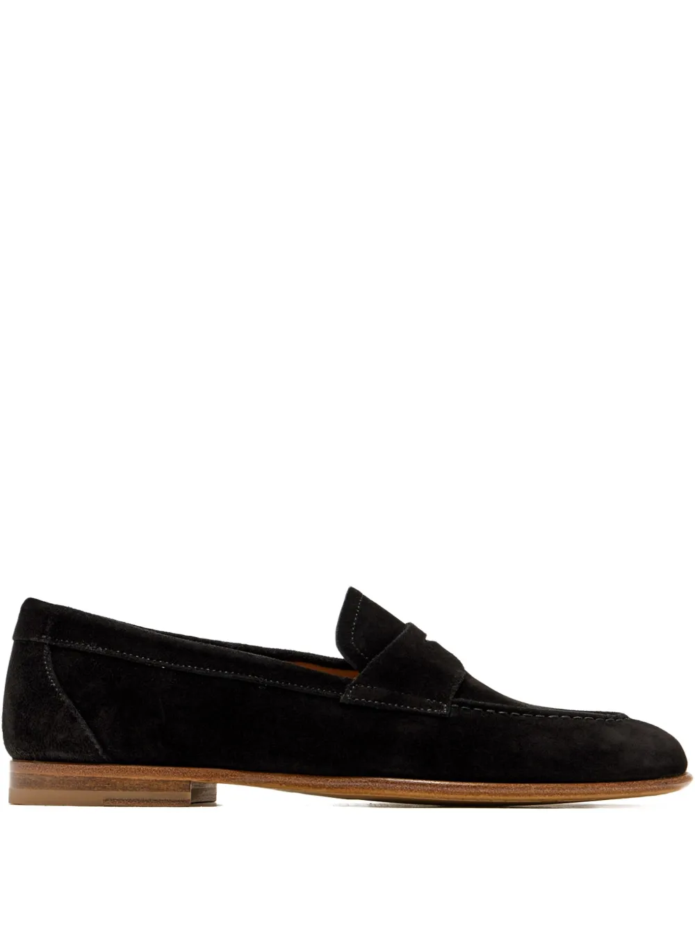 Magnanni suede-leather penny loafers Black