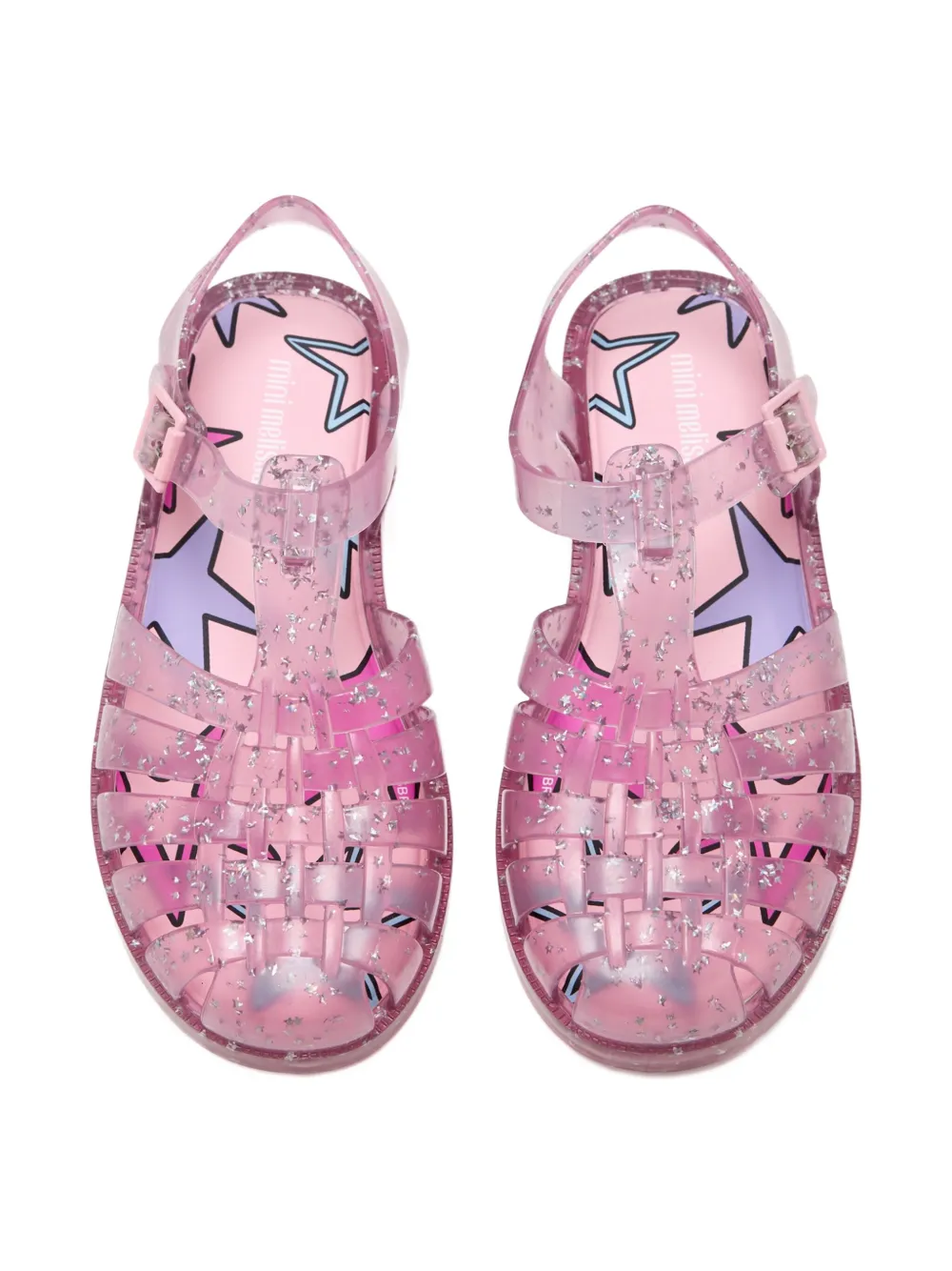 Mini Melissa Possession Shiny Elements Sandals In Pink