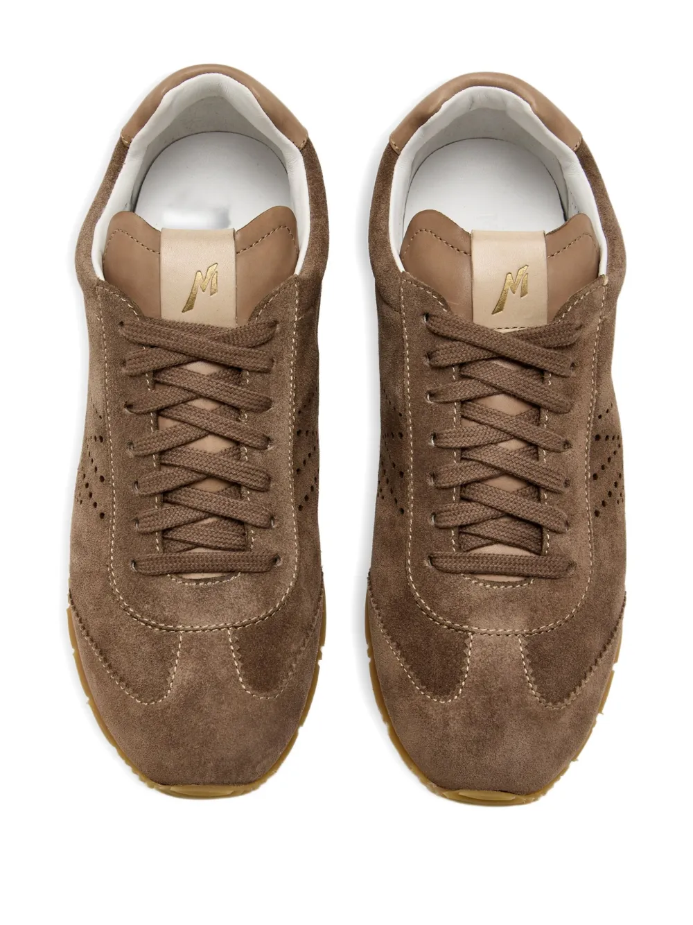 Magnanni perforated suede sneakers - Bruin