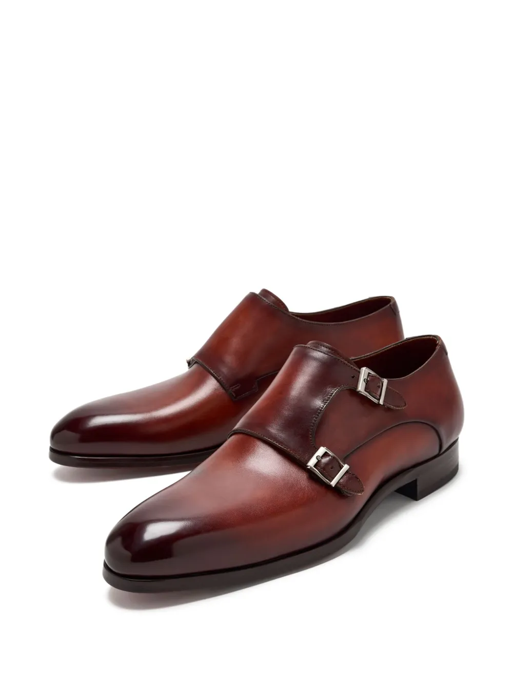 Magnanni Leren gespschoenen met dubbele gesp - Bruin