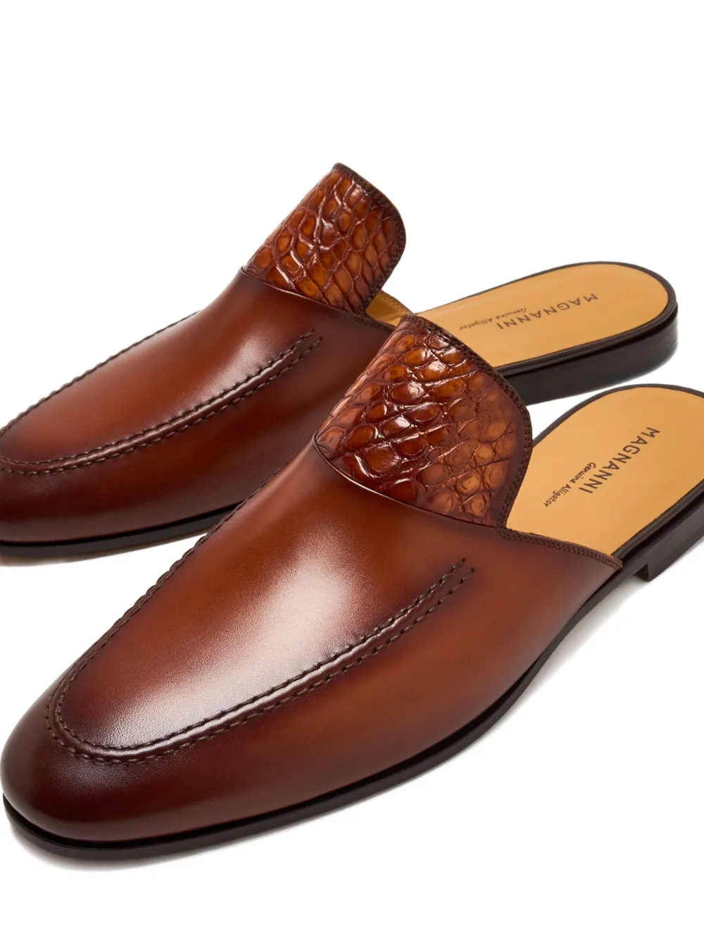Magnanni woven leather loafers Brown