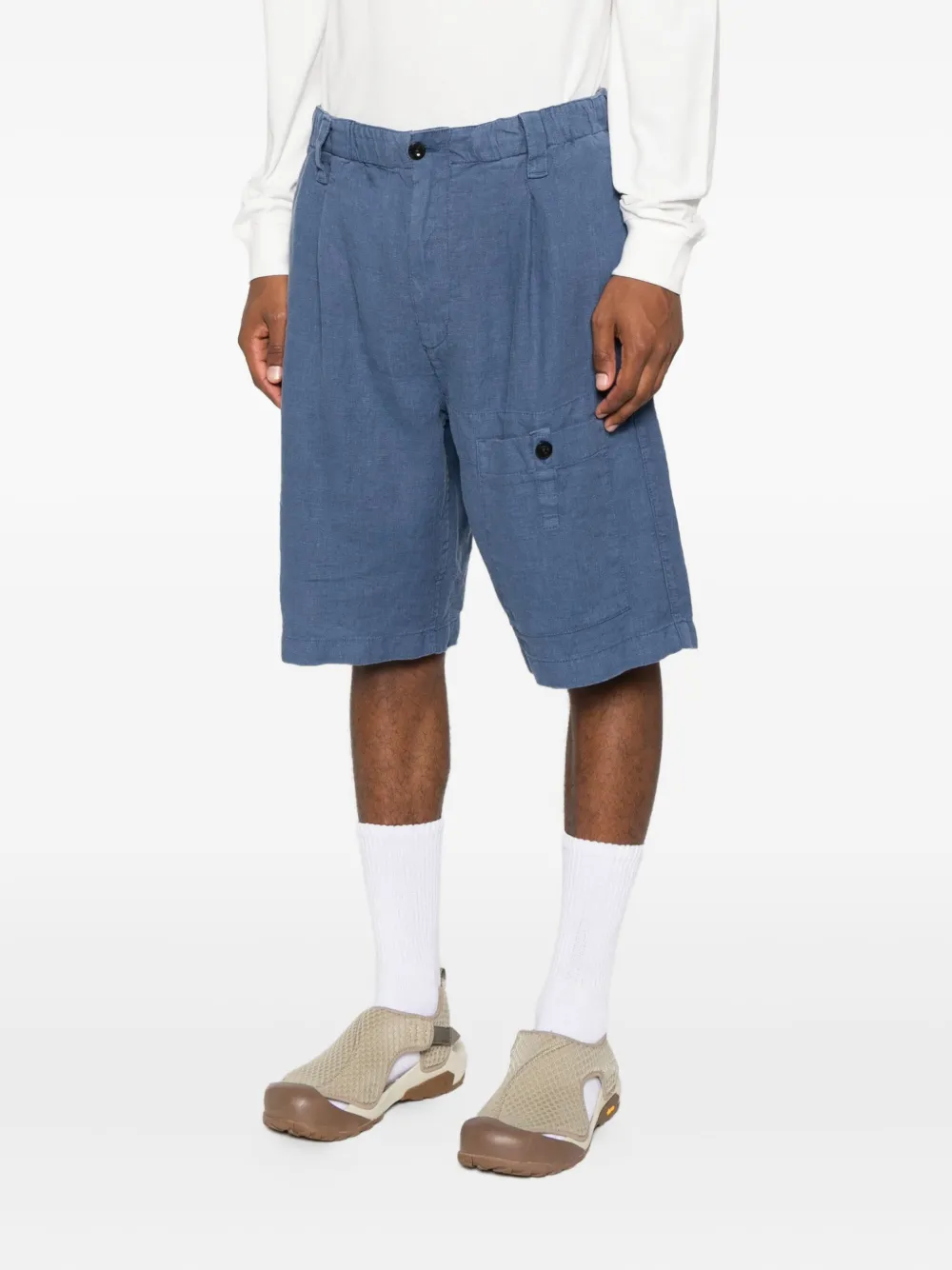 C.P. Company pocket linen shorts Blauw