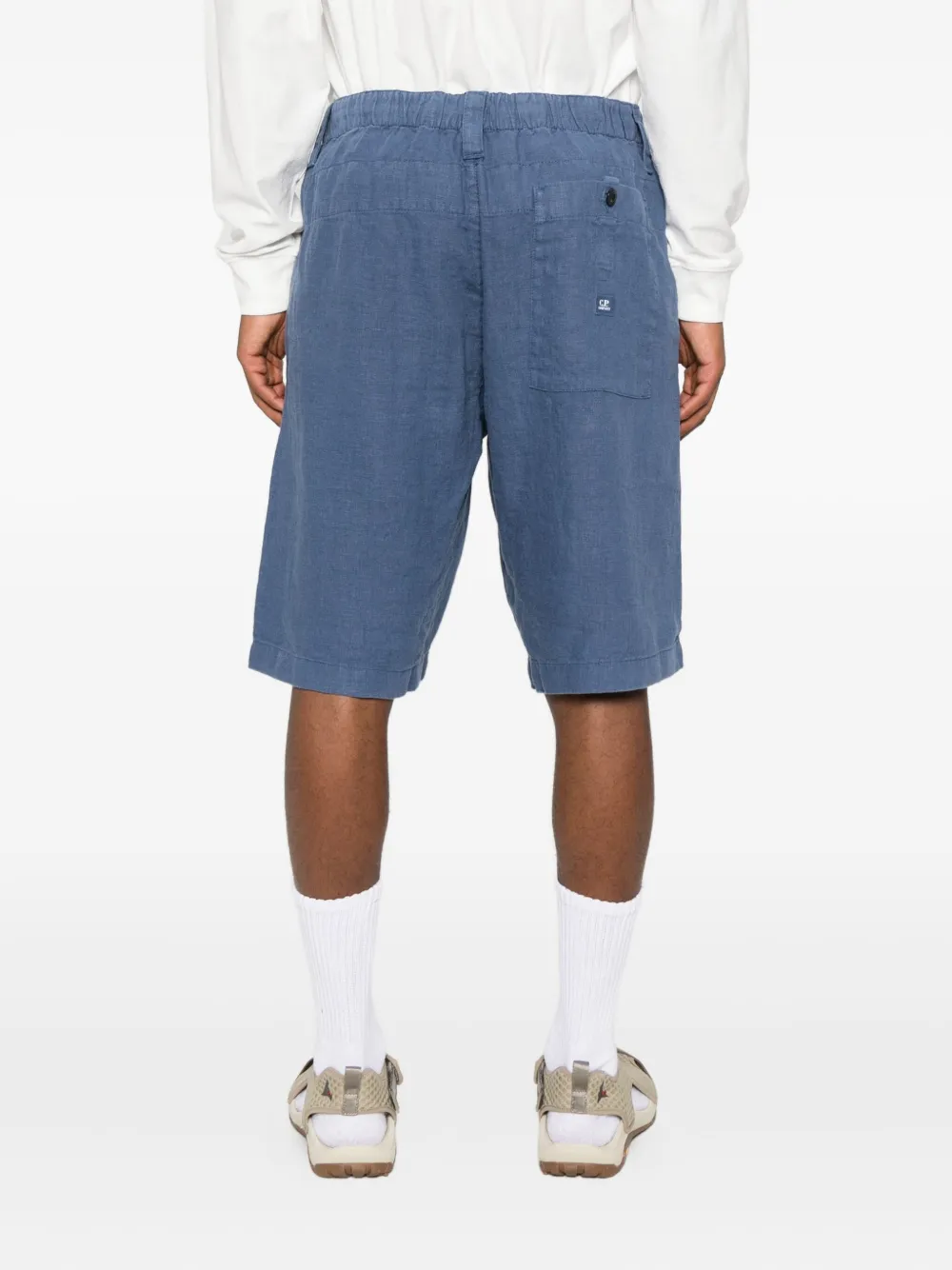 C.P. Company pocket linen shorts Blauw