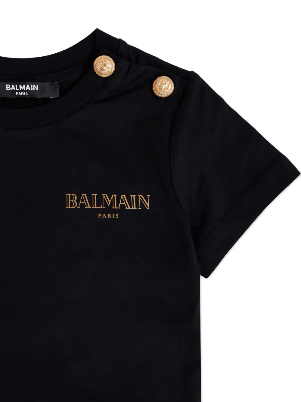 Balmain Kids T-shirt verfraaid met logo Zwart