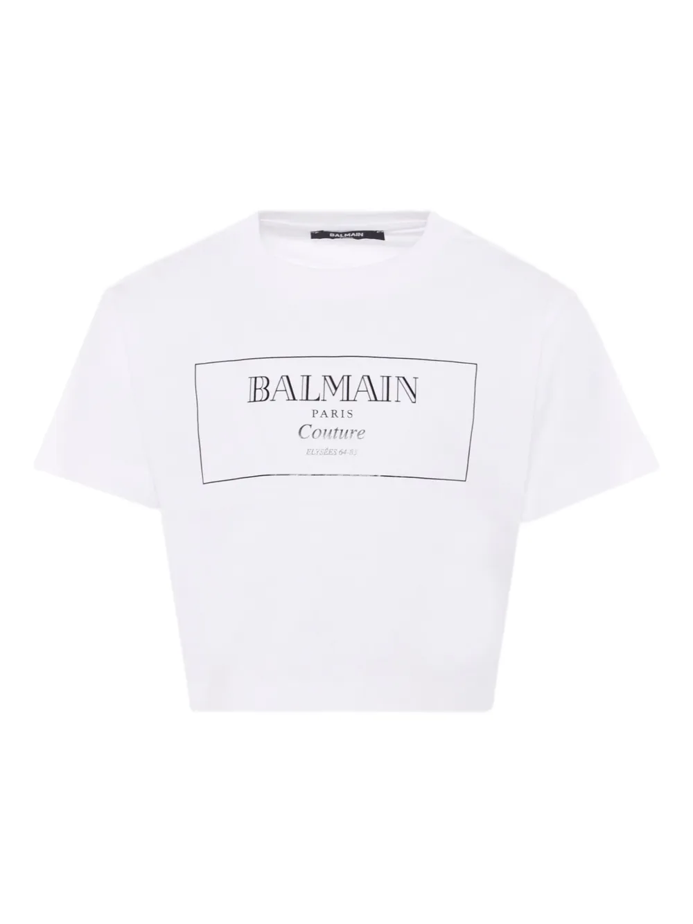 Shop Balmain Logo-print Cropped T-shirt