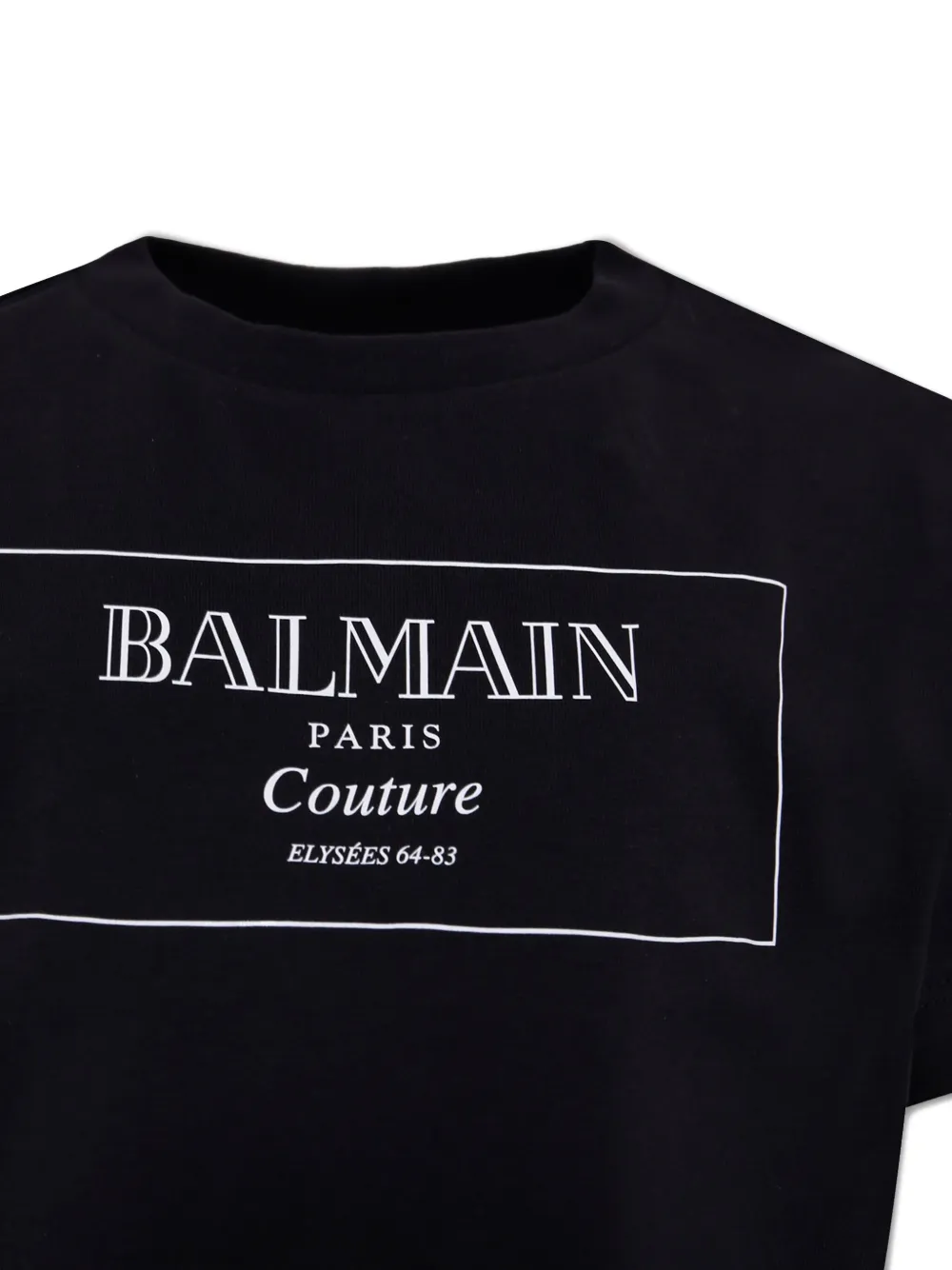 Shop Balmain Logo-printed Cropped T-shirt