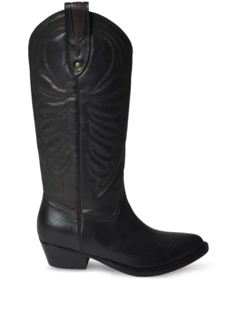 Paola D'Arcano leather embroidered boots