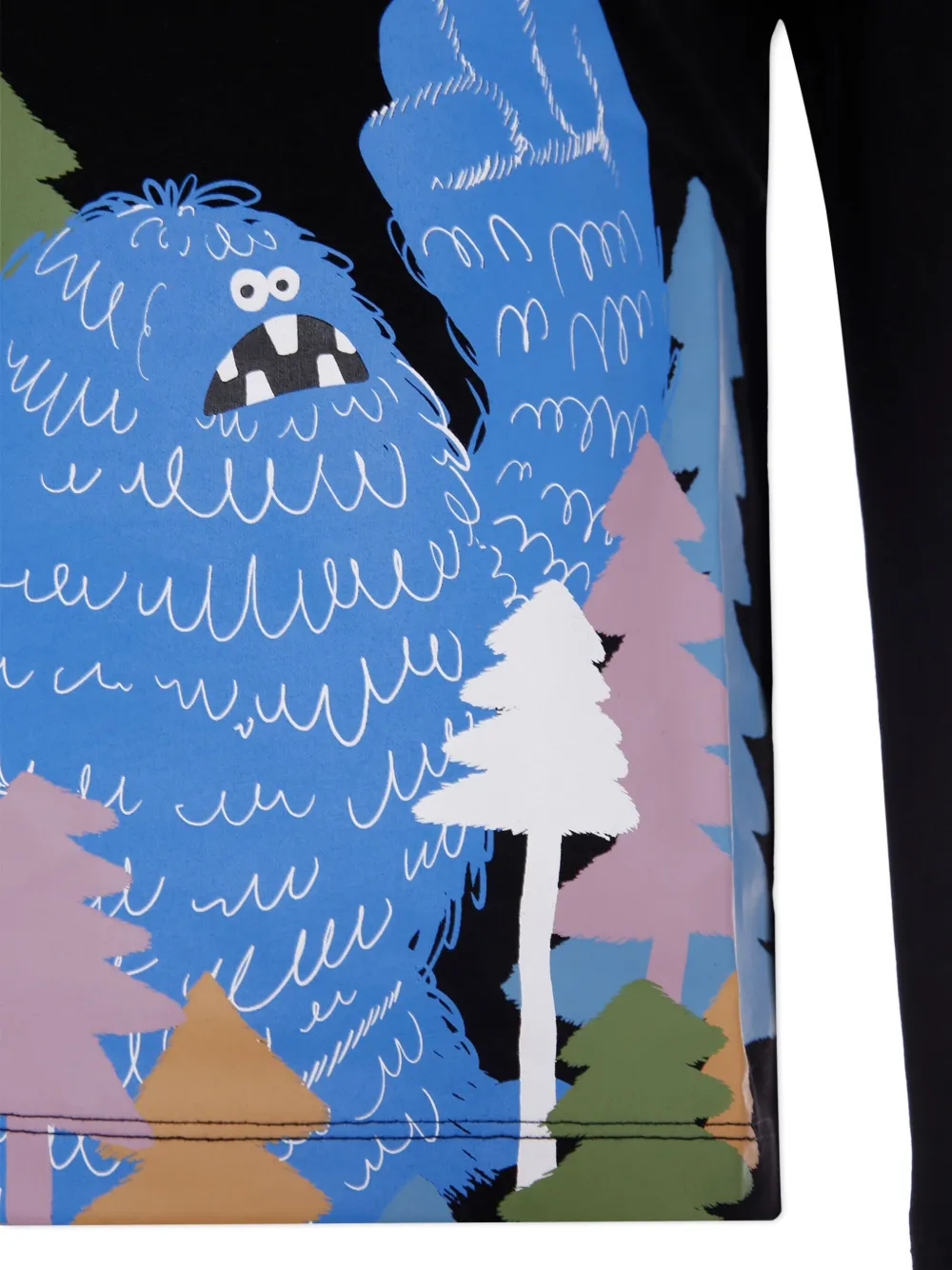Stella McCartney Kids T-shirt met grafische Bigfoot-print en lange mouwen Zwart