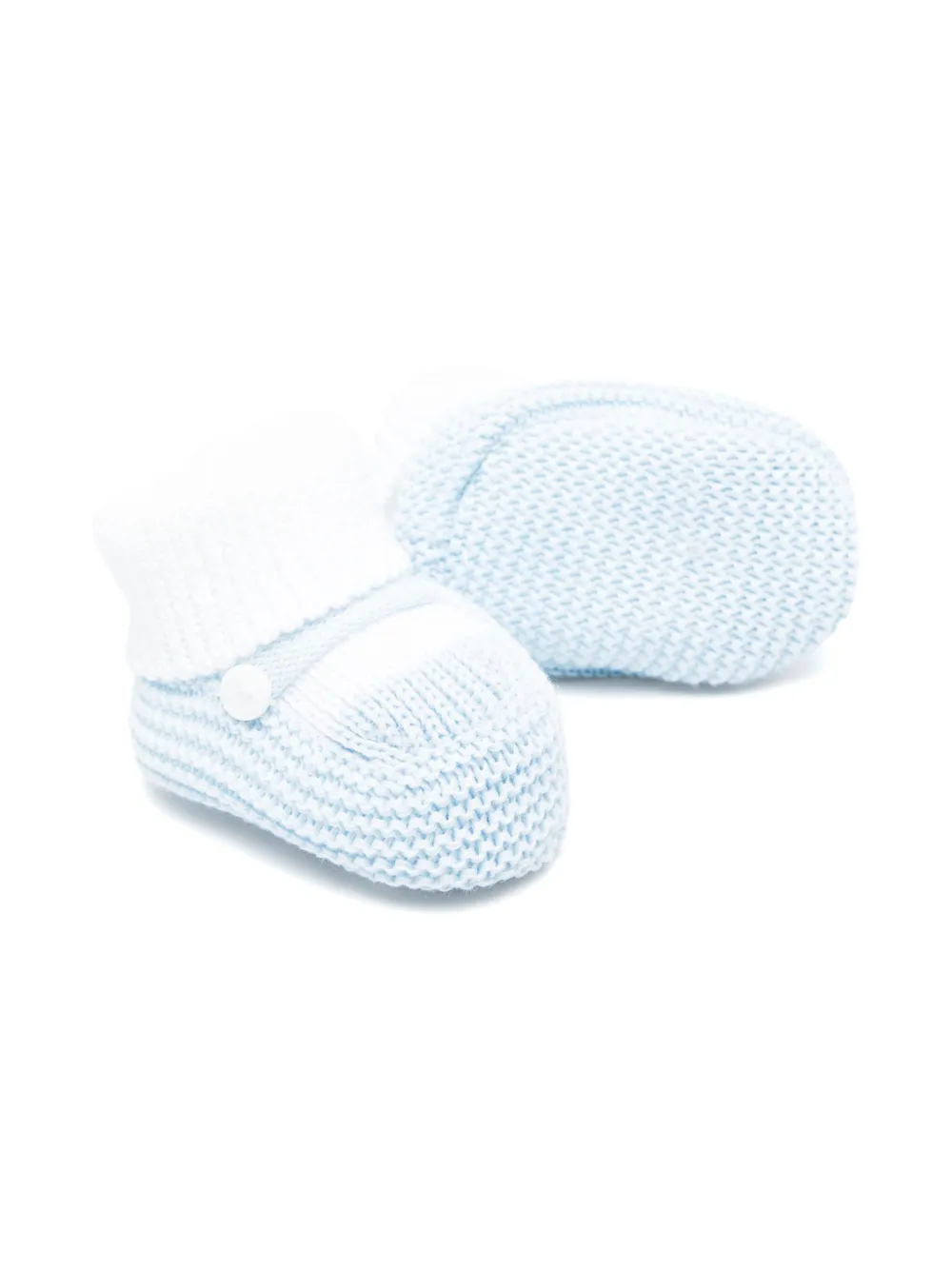 Little Bear knitted booties - BIANCO/ CIELO