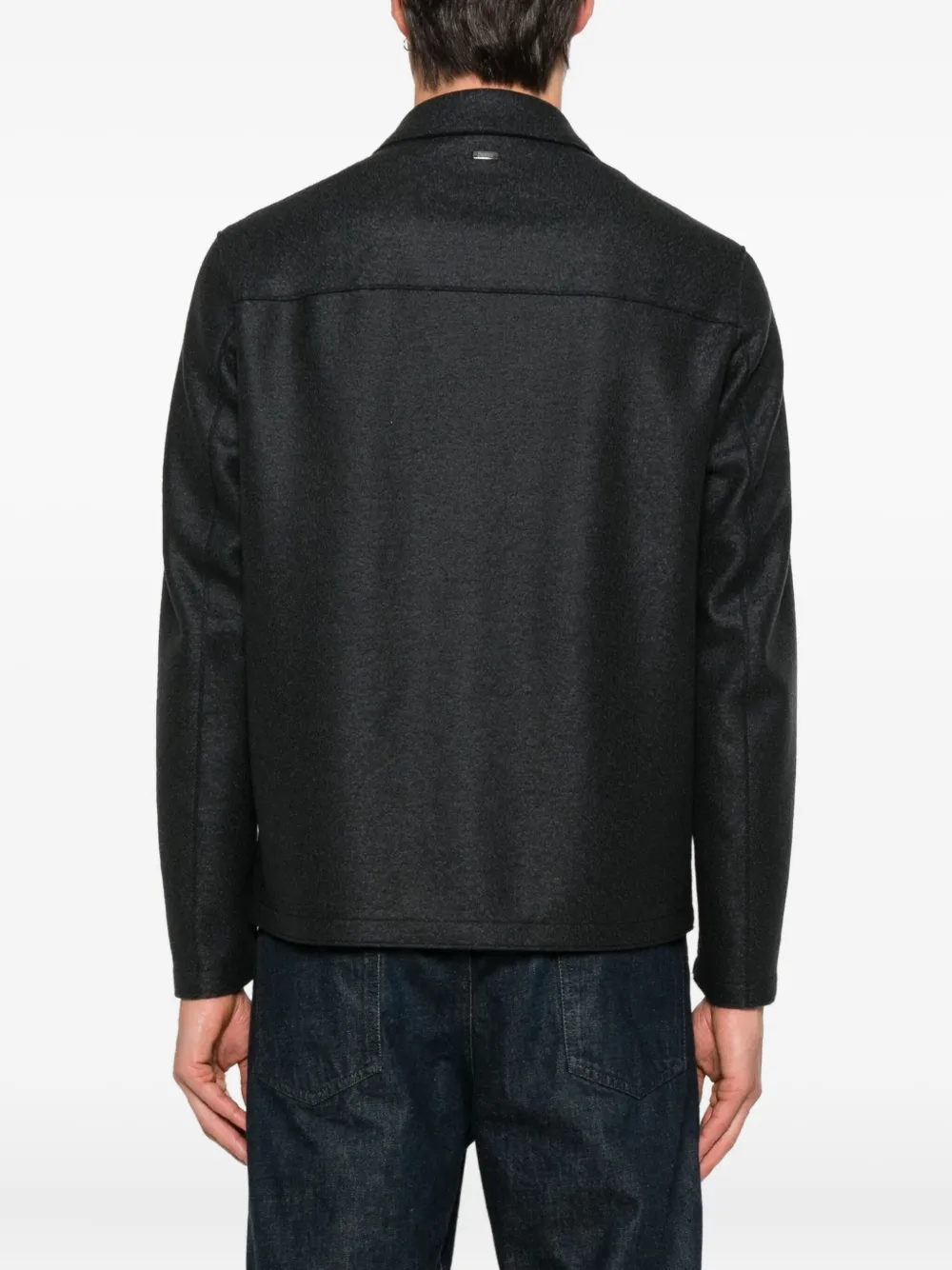 Herno Jack met opgestikte zak en knoopsluiting Blauw