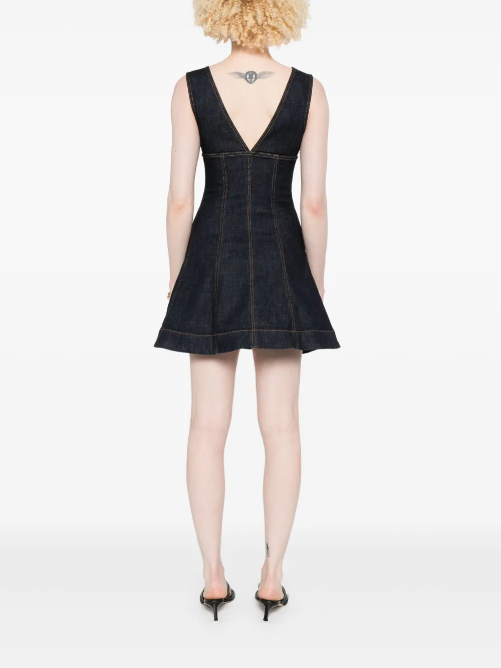 Self-Portrait Denim mini-jurk Blauw