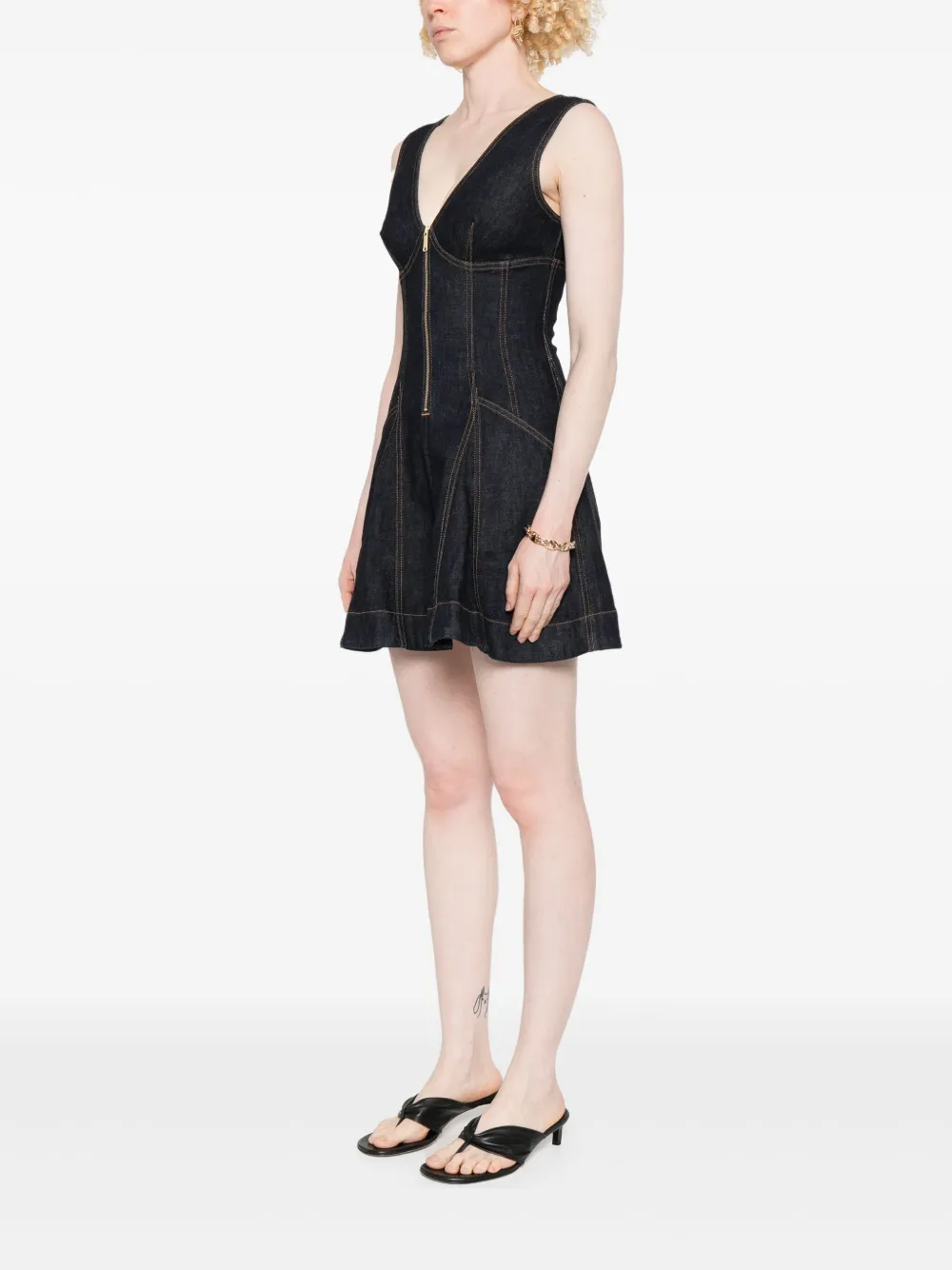 Self-Portrait Denim mini-jurk Blauw