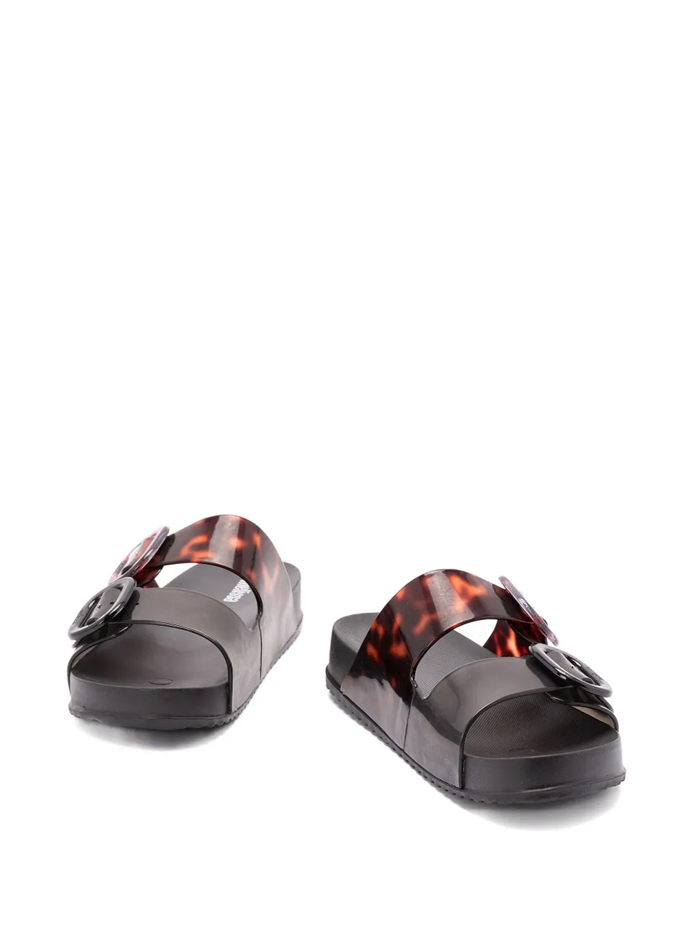Melissa Cozy Black And Clear Tortoise Slide Sandals