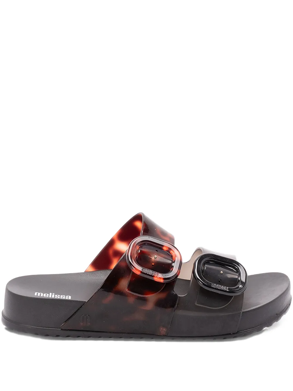 Melissa Cozy Black And Clear Tortoise Slide Sandals