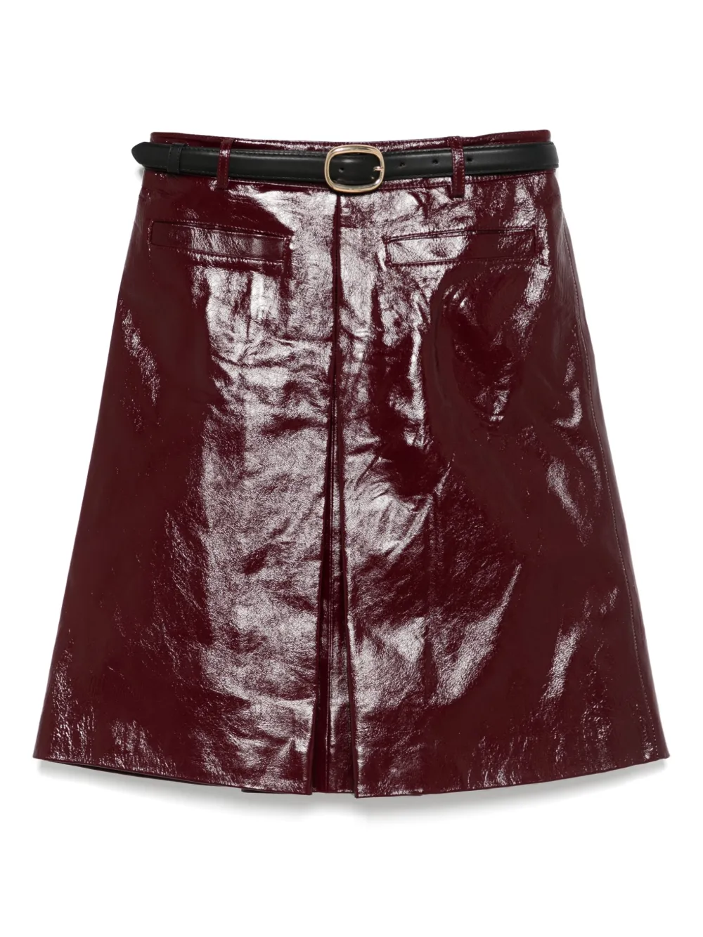 Self-Portrait jupe en cuir | rouge | Image 1