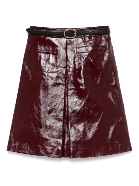 Self-Portrait leather skirt