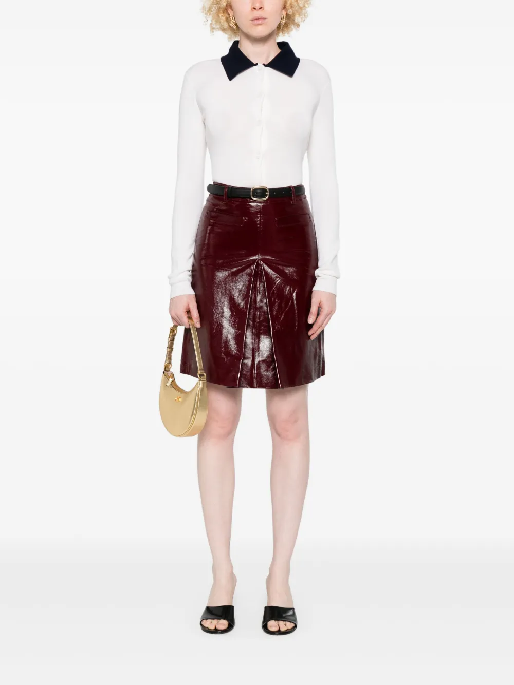 Self-Portrait Leren rok - Rood
