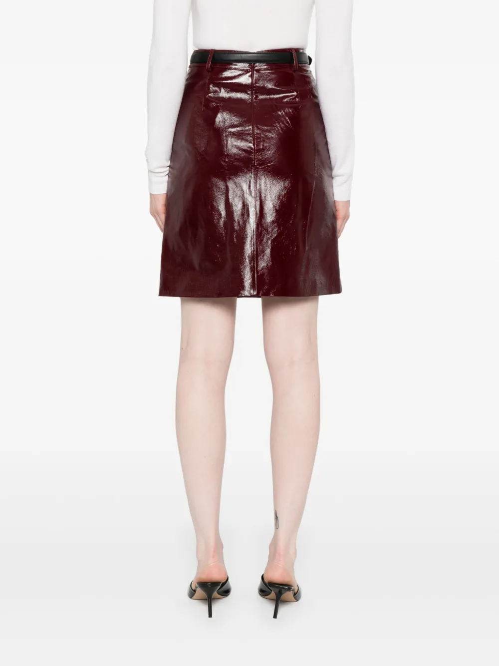 Self-Portrait Leren rok Rood